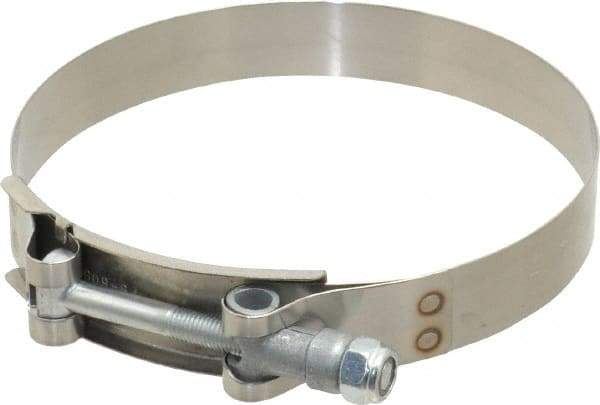 Campbell Fittings - 4-1/2" Hose, 3/4" Wide x 0.025" Thick, T-Bolt Band Clamp - Stainless Steel - Industrial Tool & Supply