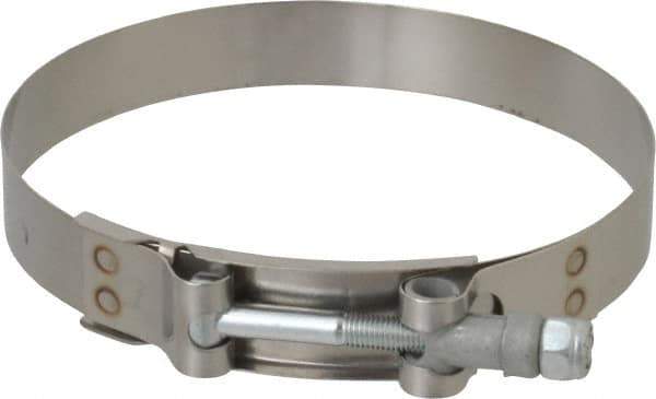 Campbell Fittings - 4-3/4" Hose, 3/4" Wide x 0.025" Thick, T-Bolt Band Clamp - Stainless Steel - Industrial Tool & Supply