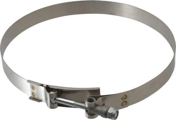 Campbell Fittings - 7-1/2" Hose, 3/4" Wide x 0.025" Thick, T-Bolt Band Clamp - Stainless Steel - Industrial Tool & Supply