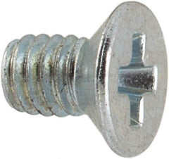 Value Collection - M2.5x0.45 Metric Coarse, 4mm OAL Phillips Drive Machine Screw - Flat Head, Grade 4.8 Steel, Zinc-Plated Finish, Without Washer - Industrial Tool & Supply