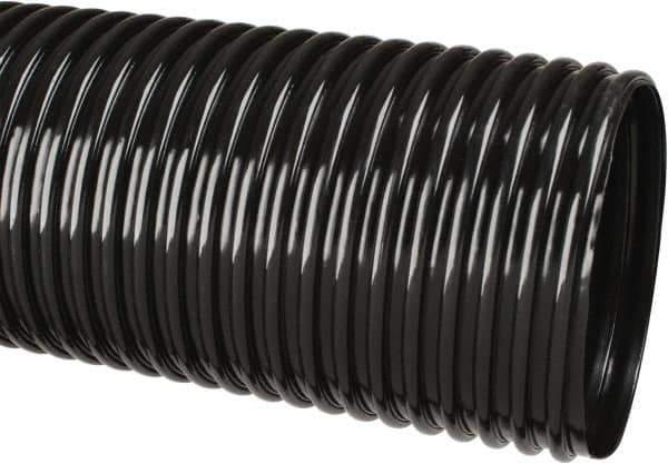 Hi-Tech Duravent - 4" ID, 25' Long, Polyethylene Blower & Duct Hose - Black, 5-3/4" Bend Radius, 3 In/Hg, 5 Max psi, -30 to 160°F, UV Resistant - Industrial Tool & Supply