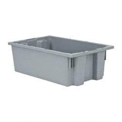 Quantum Storage - 75 Lb Load Capacity Gray Polyethylene Tote Container - Stacking, Nesting, 18" Long x 11" Wide x 6" High - Industrial Tool & Supply