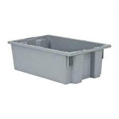 Quantum Storage - 75 Lb Load Capacity Gray Polyethylene Tote Container - Stacking, Nesting, 18" Long x 11" Wide x 6" High - Industrial Tool & Supply