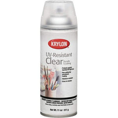 Krylon - Crystal Clear, Flat, Acrylic Coating Spray Paint - 15 to 20 Sq Ft per Can, 16 oz Container - Industrial Tool & Supply