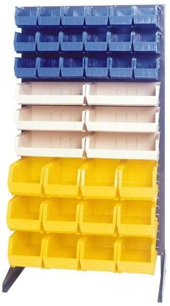 Quantum Storage - 300 Lb Capacity, 15" Deep x 36" Wide x 66" High, Steel Pick Rack - 1 Side, 36 Ivory Polyethylene/Polypropylene Bins - Industrial Tool & Supply