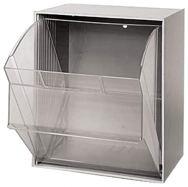 Quantum Storage - 11-13/16" Wide x 13-7/8" High x 11-7/8" Deep, Small Parts Tip Out Stacking Bin Organizer - Polystyrene Frame, 1 Compartments, 11-1/16" Wide x 13-5/8" High x 8-7/8" Deep Bin - Industrial Tool & Supply