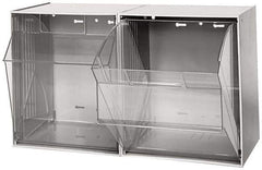 Quantum Storage - 23-5/8" Wide x 13-7/8" High x 11-7/8" Deep, Small Parts Tip Out Stacking Bin Organizer - Polystyrene Frame, 2 Compartments, 11-1/16" Wide x 13-5/8" High x 8-7/8" Deep Bin - Industrial Tool & Supply