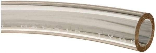 Made in USA - 5/8" ID x 7/8" OD, 1/8" Wall Thickness, Cut to Length (50' Standard Length) Plastic Tube - Clear, 30 Max psi, 65 Hardness - Industrial Tool & Supply