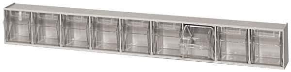 Quantum Storage - 23-5/8" Wide x 3-1/8" High x 2-1/2" Deep, Small Parts Tip Out Stacking Bin Organizer - Polystyrene Frame, 9 Compartments, 2-3/16" Wide x 2-1/2" High x 1-3/4" Deep Bin - Industrial Tool & Supply