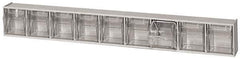 Quantum Storage - 23-5/8" Wide x 3-1/8" High x 2-1/2" Deep, Small Parts Tip Out Stacking Bin Organizer - Polystyrene Frame, 9 Compartments, 2-3/16" Wide x 2-1/2" High x 1-3/4" Deep Bin - Industrial Tool & Supply