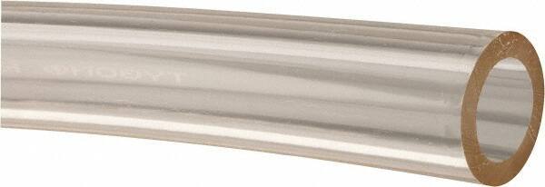 Made in USA - 1/2" ID x 3/4" OD, 1/8" Wall Thickness, Cut to Length (50' Standard Length) Plastic Tube - Clear, 25 Max psi, 40 Hardness - Industrial Tool & Supply