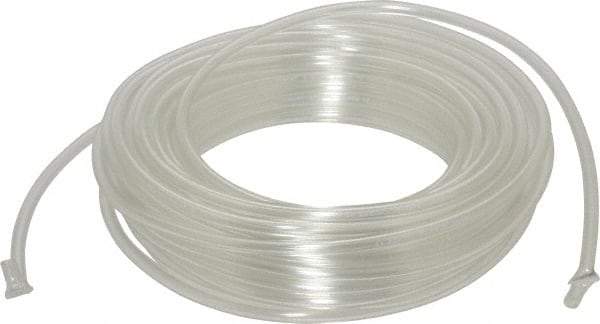 Made in USA - 1/8" ID x 1/4" OD, 1/16" Wall Thickness, 50' Long, Tygon Tube - Clear, 56 Max psi, 64 Hardness - Industrial Tool & Supply