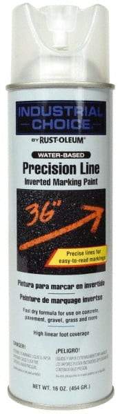 Rust-Oleum - 17 fl oz Clear Marking Paint - 600' to 700' Coverage at 1" Wide, Water-Based Formula - Industrial Tool & Supply