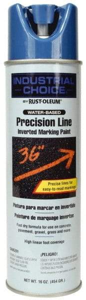 Rust-Oleum - 17 fl oz Blue Marking Paint - 600' to 700' Coverage at 1" Wide, Water-Based Formula - Industrial Tool & Supply