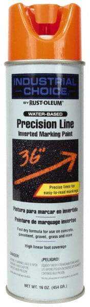 Rust-Oleum - 17 fl oz Orange Marking Paint - 600' to 700' Coverage at 1" Wide, Water-Based Formula - Industrial Tool & Supply