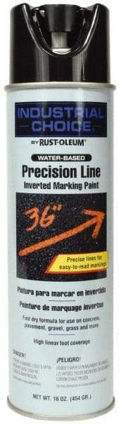 Rust-Oleum - 17 fl oz Black Marking Paint - 600' to 700' Coverage at 1" Wide, Water-Based Formula - Industrial Tool & Supply