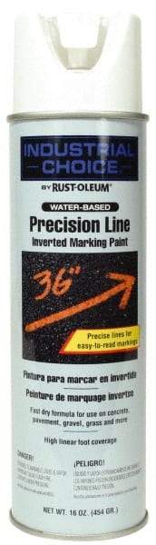Rust-Oleum - 17 fl oz White Marking Paint - 600' to 700' Coverage at 1" Wide, Water-Based Formula - Industrial Tool & Supply