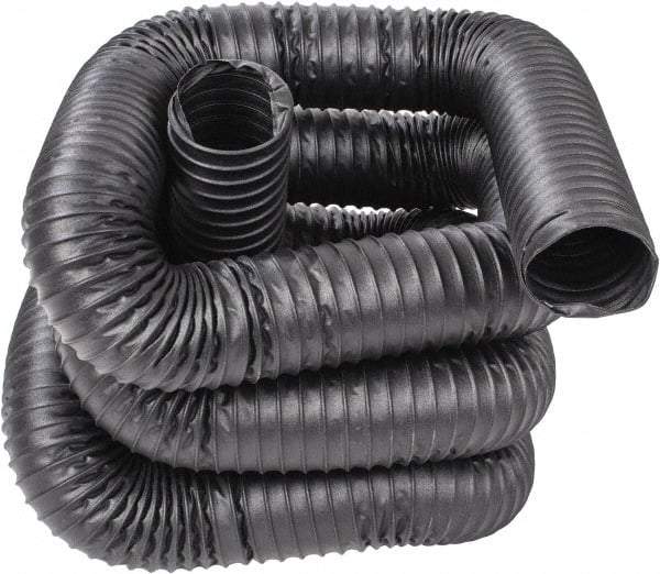 Hi-Tech Duravent - 4" ID, 25' Long, Neoprene Coated Polyester Blower & Duct Hose - Black, 6-1/2" Bend Radius, 22 In/Hg, 25 Max psi, -40 to 250°F, Chemical and Abrasion Resistant - Industrial Tool & Supply