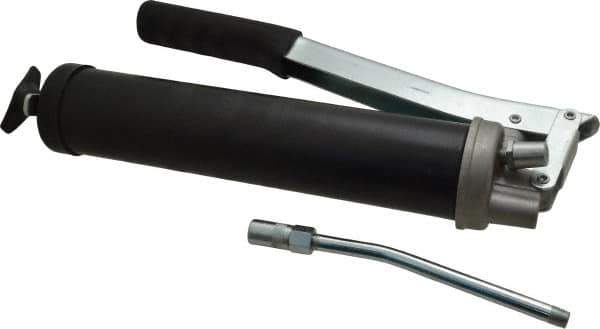 PRO-LUBE - 10,000 Max psi, Rigid Lever Grease Gun - 14 oz (Cartridge) Capacity, 1/8 Thread Outlet, 28 Strokes per oz, Bulk, Cartridge, Filler Pump & Suction Fill, Includes 4 Jaw Coupler with Ball Check - Industrial Tool & Supply