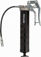 PRO-LUBE - 5,000 Max psi, Flexible Pistol Grease Gun - 14 oz (Cartridge) Capacity, 1/8 Thread Outlet, 40 Strokes per 0.07 oz, Bulk, Cartridge & Suction Fill, Includes 4 Jaw Coupler with Ball Check - Industrial Tool & Supply