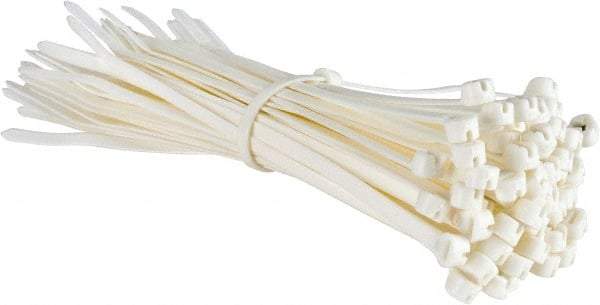 Thomas & Betts - 7.31" Long White Nylon Standard Cable Tie - 50 Lb Tensile Strength, 1.33mm Thick, 10" Max Bundle Diam - Industrial Tool & Supply