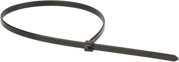 Thomas & Betts - 14.2" Long Black Polypropylene Standard Cable Tie - 30 Lb Tensile Strength, 1.19mm Thick, 2" Max Bundle Diam - Industrial Tool & Supply