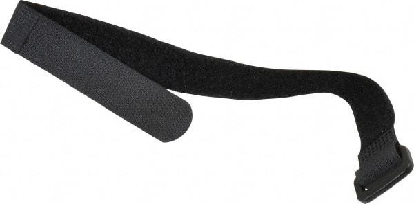 Thomas & Betts - 12" Long Black Nylon Hook & Loop Strap - 50 Lb Tensile Strength, 1/16" Thick, 76.2mm Max Bundle Diam - Industrial Tool & Supply