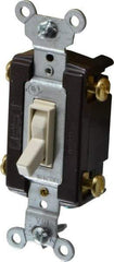 Pass & Seymour - 4 Pole, 120 VAC, 15 Amp, Specification Grade, Toggle, Wall and Dimmer Light Switch - 1-1/4 Inch Wide x 3.281 Inch High - Industrial Tool & Supply