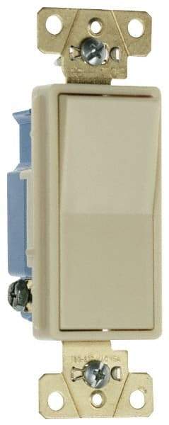 Pass & Seymour - 3 Pole, 120 to 277 VAC, 15 Amp, Specification Grade, Rocker, Wall and Dimmer Light Switch - 1.43 Inch Wide x 4.19 Inch High - Industrial Tool & Supply