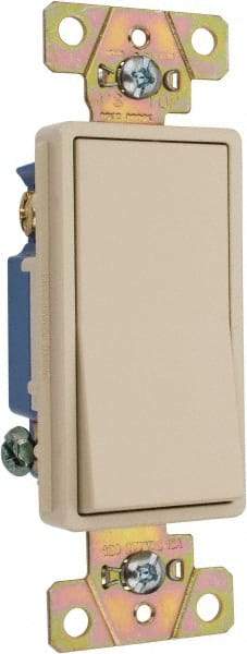 Pass & Seymour - 3 Pole, 120 to 277 VAC, 15 Amp, Specification Grade, Rocker, Wall and Dimmer Light Switch - 1.3 Inch Wide x 4.2 Inch High - Industrial Tool & Supply