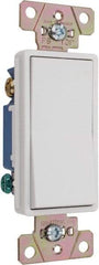 Pass & Seymour - 3 Pole, 120 to 277 VAC, 15 Amp, Specification Grade, Rocker, Wall and Dimmer Light Switch - 1.3 Inch Wide x 4.2 Inch High - Industrial Tool & Supply