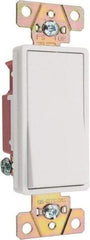 Pass & Seymour - 1 Pole, 120 to 277 VAC, 20 Amp, Specification Grade, Rocker, Wall and Dimmer Light Switch - 1.3 Inch Wide x 4.2 Inch High - Industrial Tool & Supply