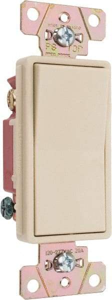 Pass & Seymour - 3 Pole, 120 to 277 VAC, 20 Amp, Specification Grade, Rocker, Wall and Dimmer Light Switch - 1.3 Inch Wide x 4.2 Inch High - Industrial Tool & Supply
