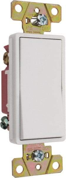 Pass & Seymour - 3 Pole, 120 to 277 VAC, 20 Amp, Rocker, Wall and Dimmer Light Switch - 1.3 Inch Wide x 4.2 Inch High - Industrial Tool & Supply