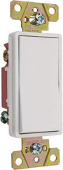 Pass & Seymour - 3 Pole, 120 to 277 VAC, 20 Amp, Rocker, Wall and Dimmer Light Switch - 1.3 Inch Wide x 4.2 Inch High - Industrial Tool & Supply