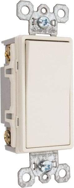 Pass & Seymour - 4 Pole, 120 to 277 VAC, 15 Amp, Specification Grade, Rocker, Wall and Dimmer Light Switch - 1.43 Inch Wide x 4.19 Inch High - Industrial Tool & Supply