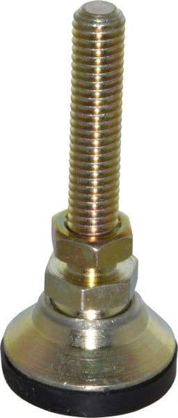 J.W. Winco - 3/8-16 Bolt Thread, Studded Pivotal Stud Mount Leveling Pad & Mount - 2,850 Max Lb Capacity, 1-1/4" Base Diam - Industrial Tool & Supply