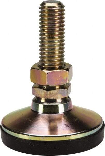 J.W. Winco - 5/8-11 Bolt Thread, Studded Pivotal Stud Mount Leveling Pad & Mount - 4,350 Max Lb Capacity, 2-1/2" Base Diam - Industrial Tool & Supply