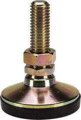 J.W. Winco - 5/8-11 Bolt Thread, Studded Pivotal Stud Mount Leveling Pad & Mount - 4,350 Max Lb Capacity, 2-1/2" Base Diam - Industrial Tool & Supply