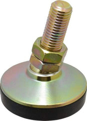 J.W. Winco - 3/4-10 Bolt Thread, Studded Pivotal Stud Mount Leveling Pad & Mount - 5,550 Max Lb Capacity, 3" Base Diam - Industrial Tool & Supply