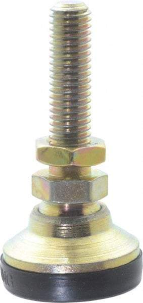J.W. Winco - M8 x 1.25 Bolt Thread, Studded Pivotal Stud Mount Leveling Pad & Mount - 358 Kg Capacity, 26mm Base Diam - Industrial Tool & Supply