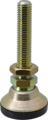J.W. Winco - M10 x 1.5 Bolt Thread, Studded Pivotal Stud Mount Leveling Pad & Mount - 1,064 Kg Capacity, 32mm Base Diam - Industrial Tool & Supply