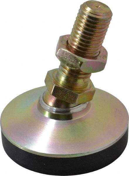 J.W. Winco - M20 x 2.5 Bolt Thread, Studded Pivotal Stud Mount Leveling Pad & Mount - 2,071 Kg Capacity, 76mm Base Diam - Industrial Tool & Supply