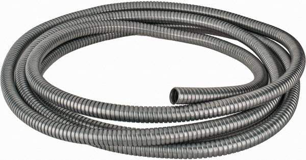 Federal Hose - 7/8" ID, -60 to 400°F, Galvanized Steel Unlined Flexible Metal Duct Hose - 4.1" Bend Radius, 25' Long - Industrial Tool & Supply