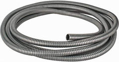 Federal Hose - 7/8" ID, -60 to 400°F, Galvanized Steel Unlined Flexible Metal Duct Hose - 4.1" Bend Radius, 25' Long - Industrial Tool & Supply