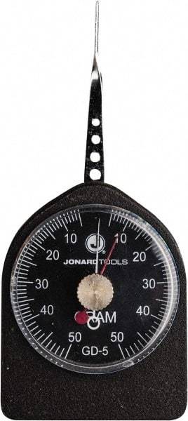 Jonard Tools - 0.33 Lb. Capacity, Mechanical Tension and Compression Force Gage - 1 gf Resolution, Aluminum Housing - Industrial Tool & Supply