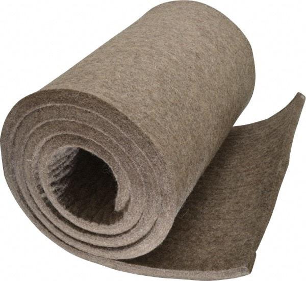 Made in USA - 1/2 Inch Thick x 72 Inch Wide x 12 Inch Long, Pressed Wool Felt Sheet - 6.1 Lbs/Square Yd., Gray, 250 psi - Industrial Tool & Supply