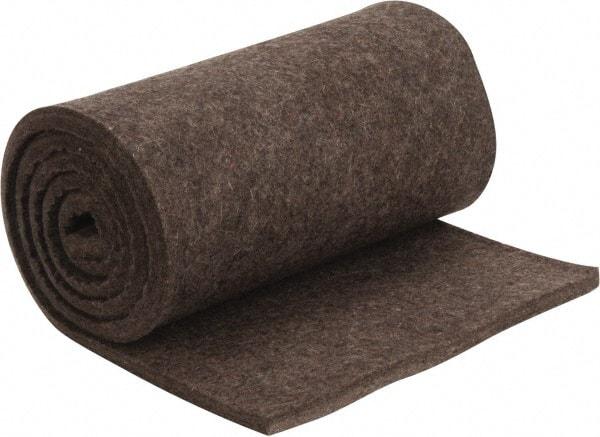 Made in USA - 1/2 Inch Thick x 72 Inch Wide x 12 Inch Long, Pressed Wool Felt Sheet - 4.2 Lbs/Square Yd., Gray, 75 psi - Industrial Tool & Supply