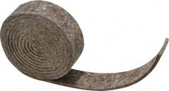 Made in USA - 1/8 Inch Thick x 1 Inch Wide x 5 Ft. Long, Felt Stripping - Gray, Plain Backing - Industrial Tool & Supply