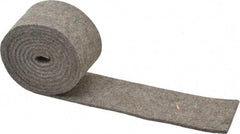 Made in USA - 1/8 Inch Thick x 2 Inch Wide x 5 Ft. Long, Felt Stripping - Gray, Plain Backing - Industrial Tool & Supply